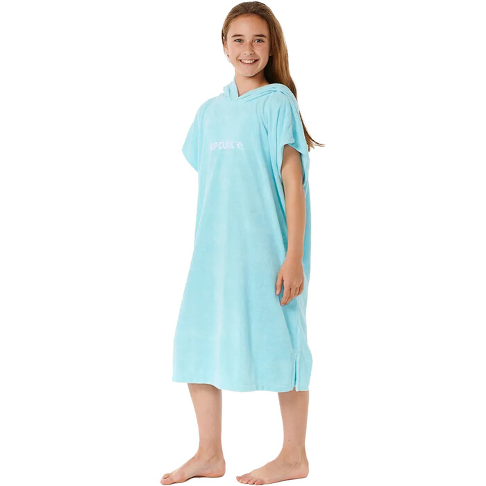 2024 Rip Curl Girls Classic Surf Hooded Towel Change Robe / Poncho 00CGTO - Sky Blue